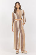 Woven Metallic Stripe Surplus Top