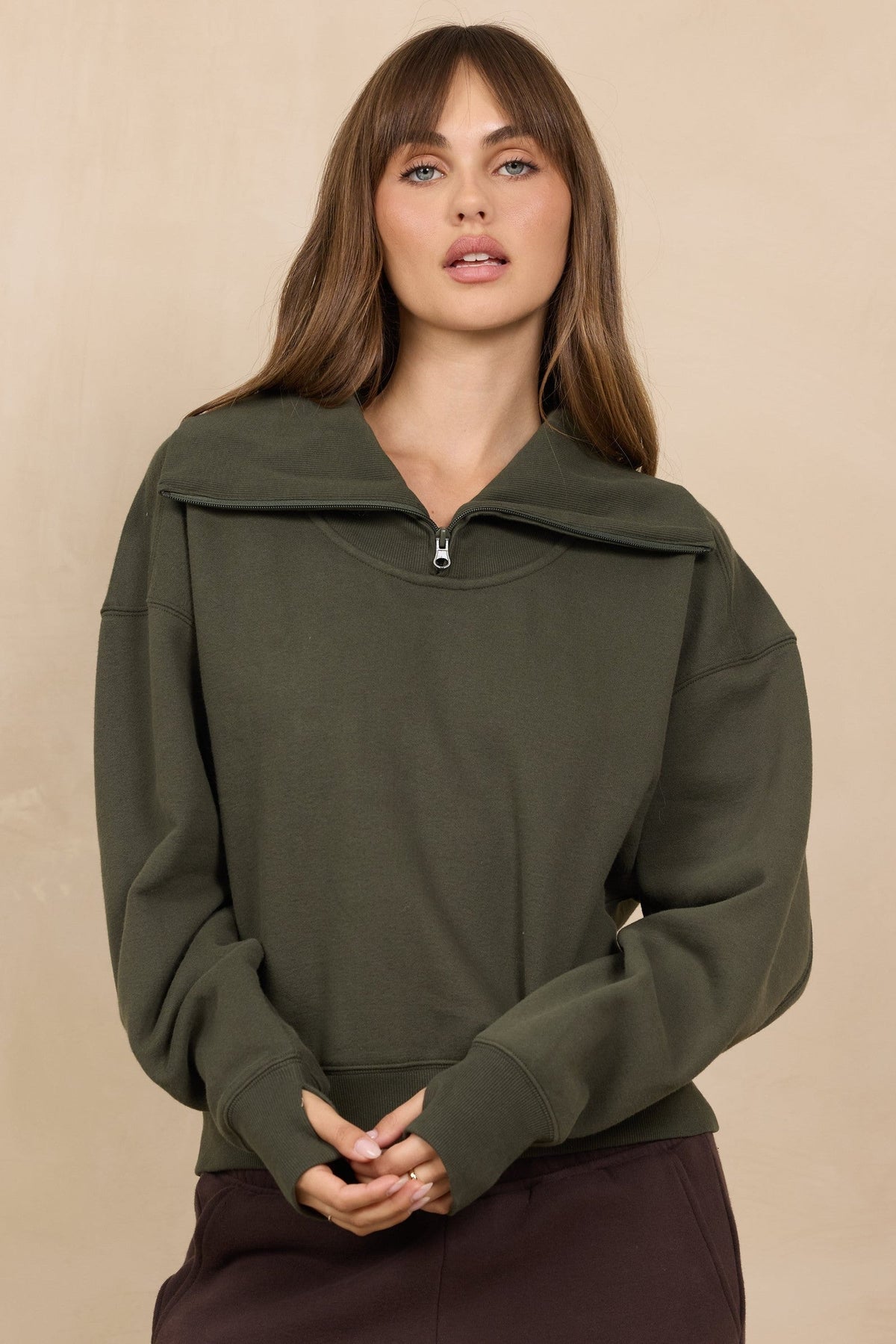 Soft Surf Wash Zippered Mockneck