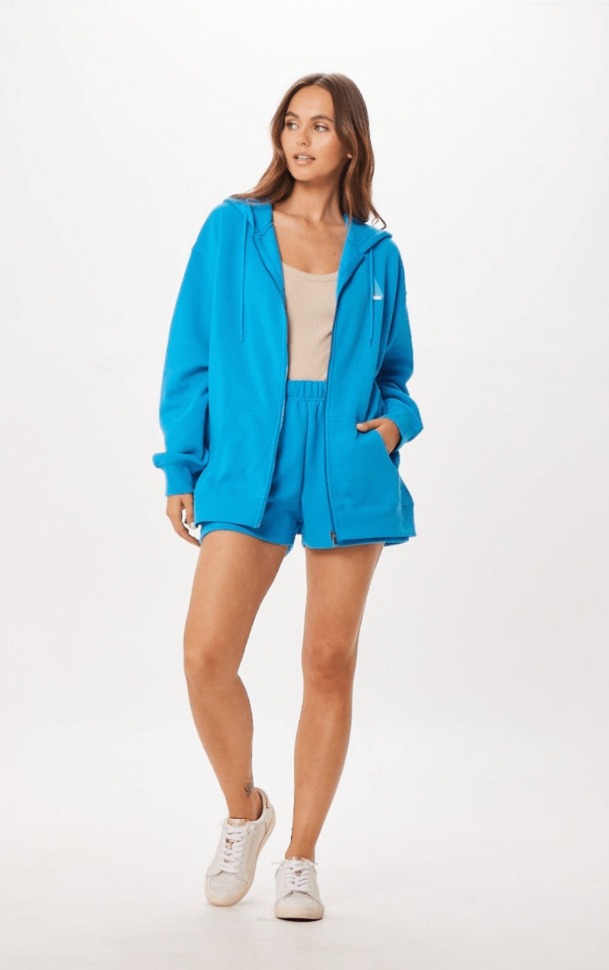 Bright Blue St. Tropez Jet Setter Surf Wash Zip Up