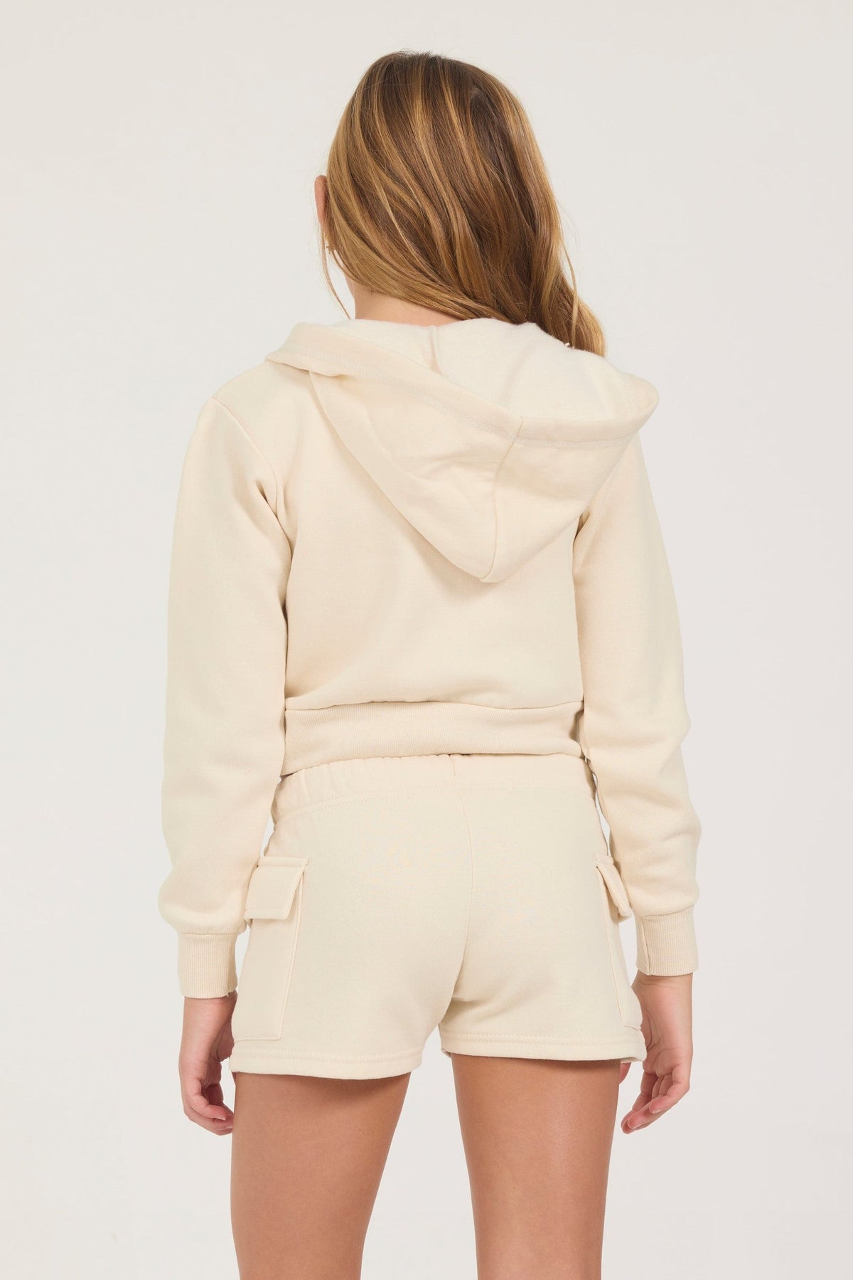 Kids Burnout Crop Zip Hoodie