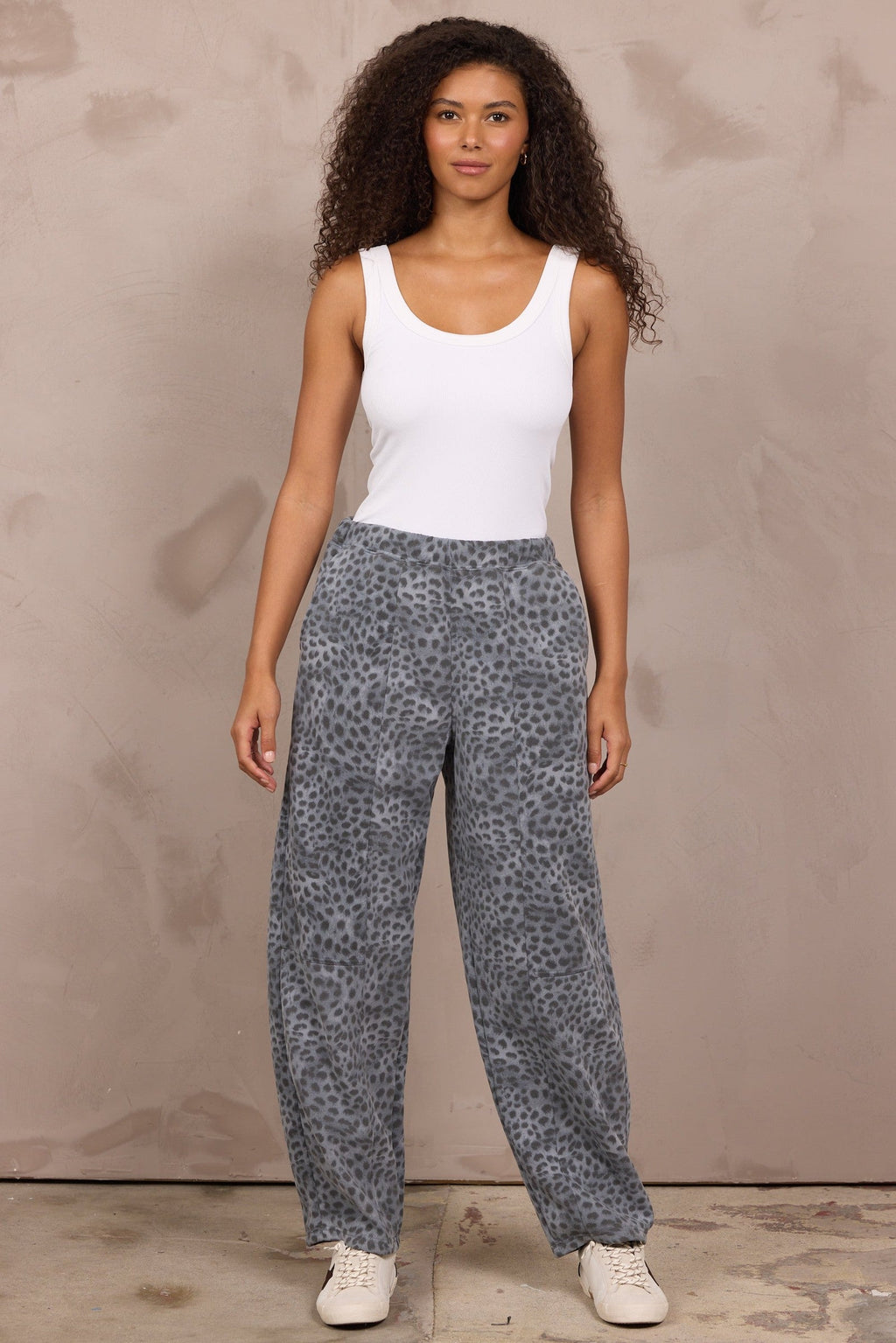 Printed Fleece Barrel Sweatpant