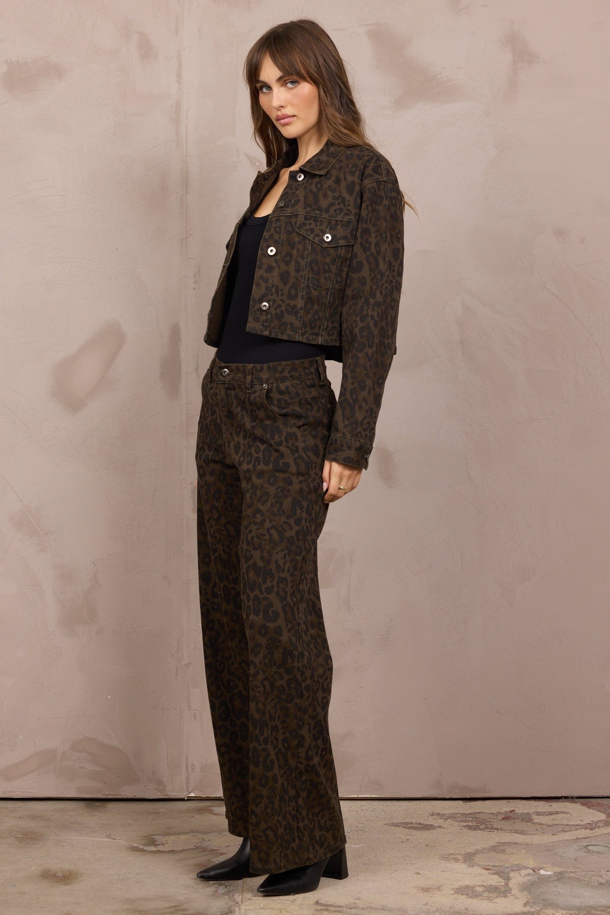 Stretch Denim Crop Jacket