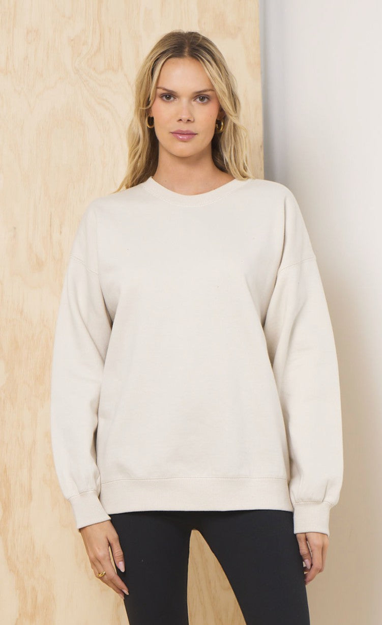 Bone Proweave Crewneck
