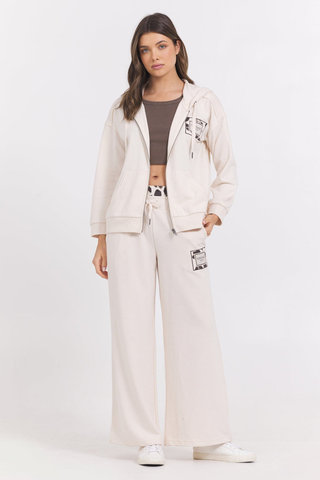 Suede Terry Zip Up