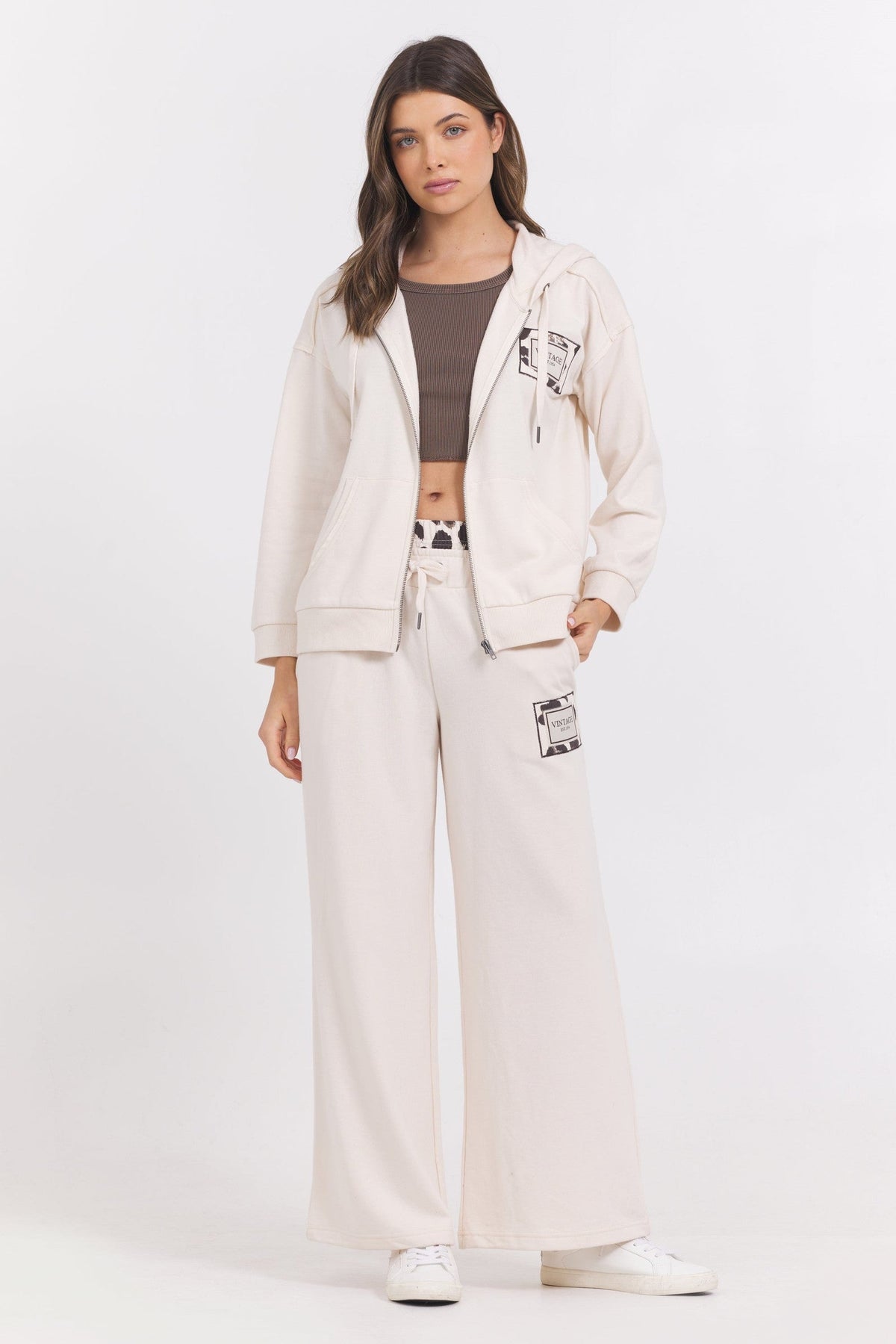 Suede Terry Zip Up