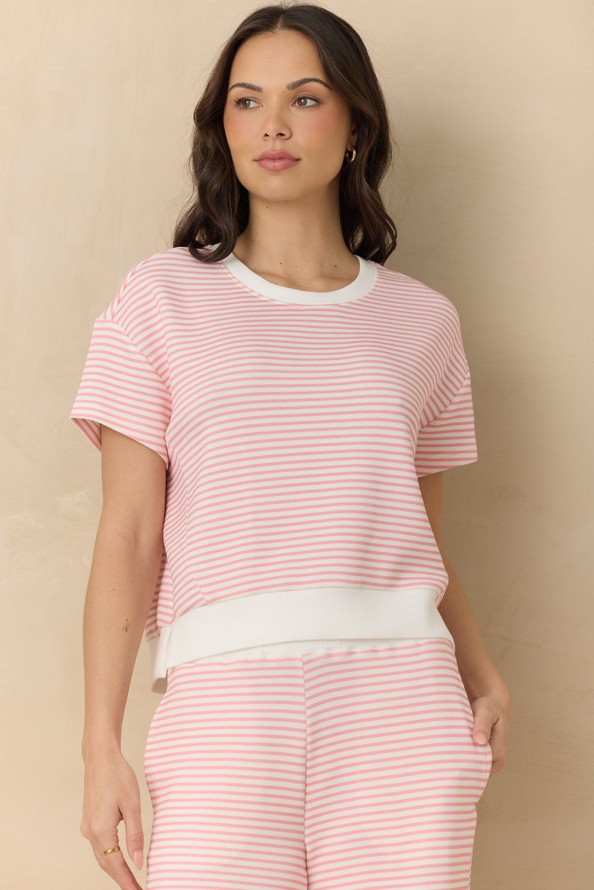 Striped Cloud Fleece Tee