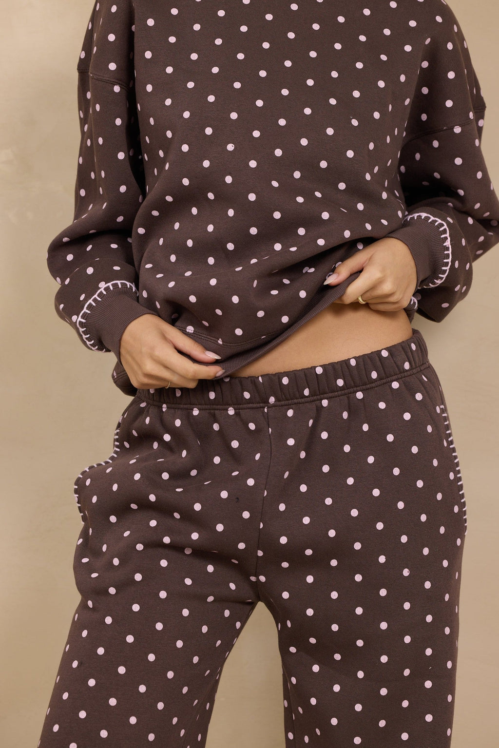 Printed Essential Fleece Pant W/ Whipstitch