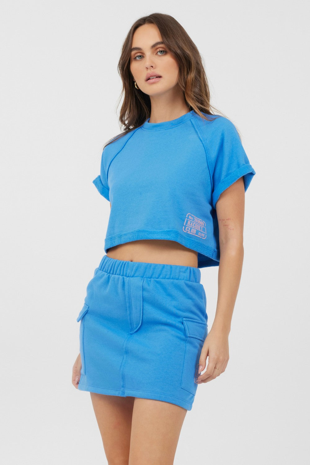 Azure Blue Fleece Tee w/ Print