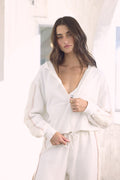 French Terry Zip-Up Sweatshirt with Square Crochet Insert