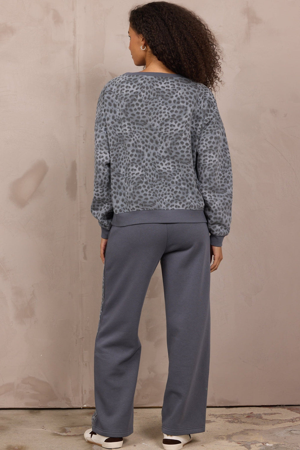 Printed Fleece Off Shoulder Top