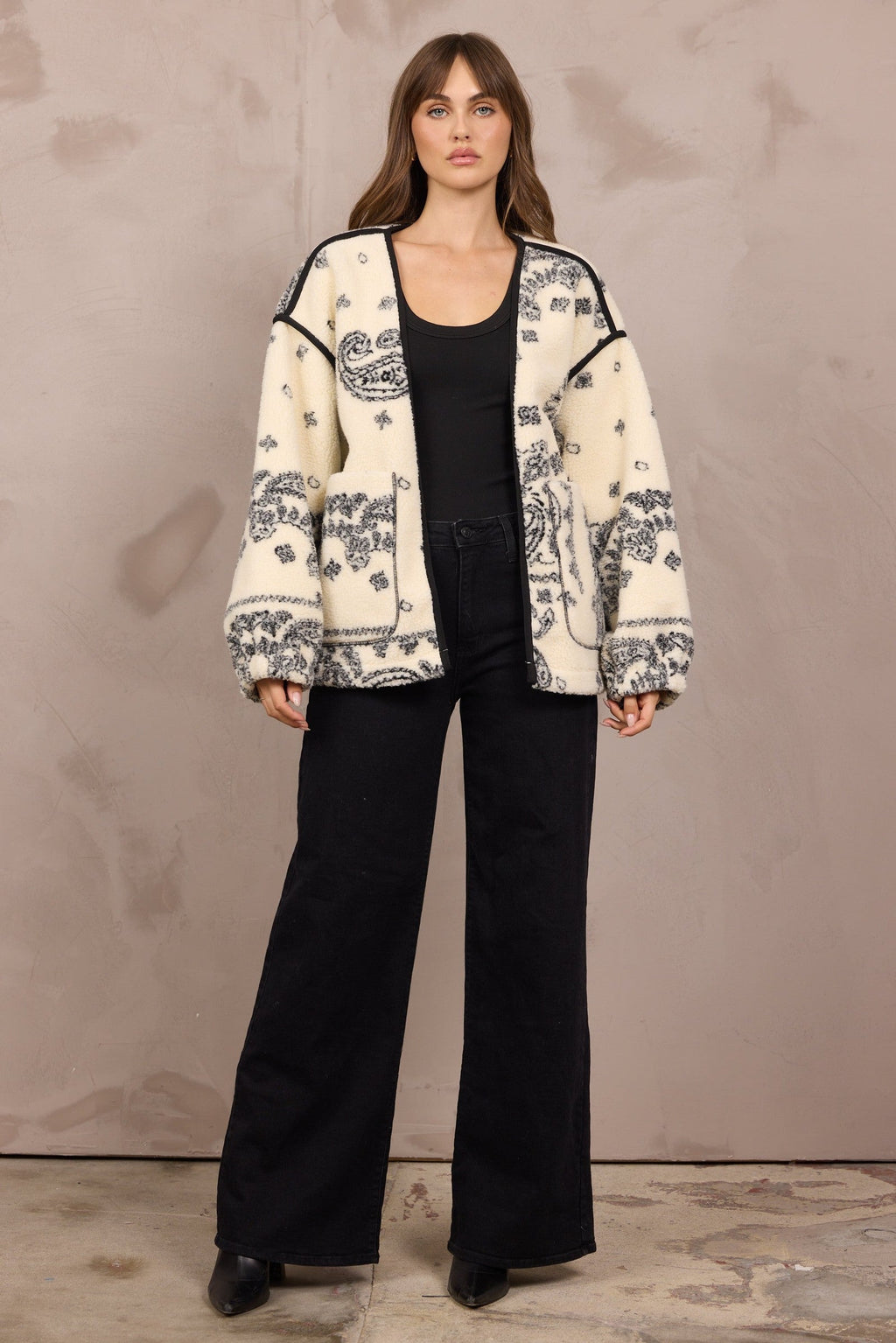 Printed Sherpa Jacket