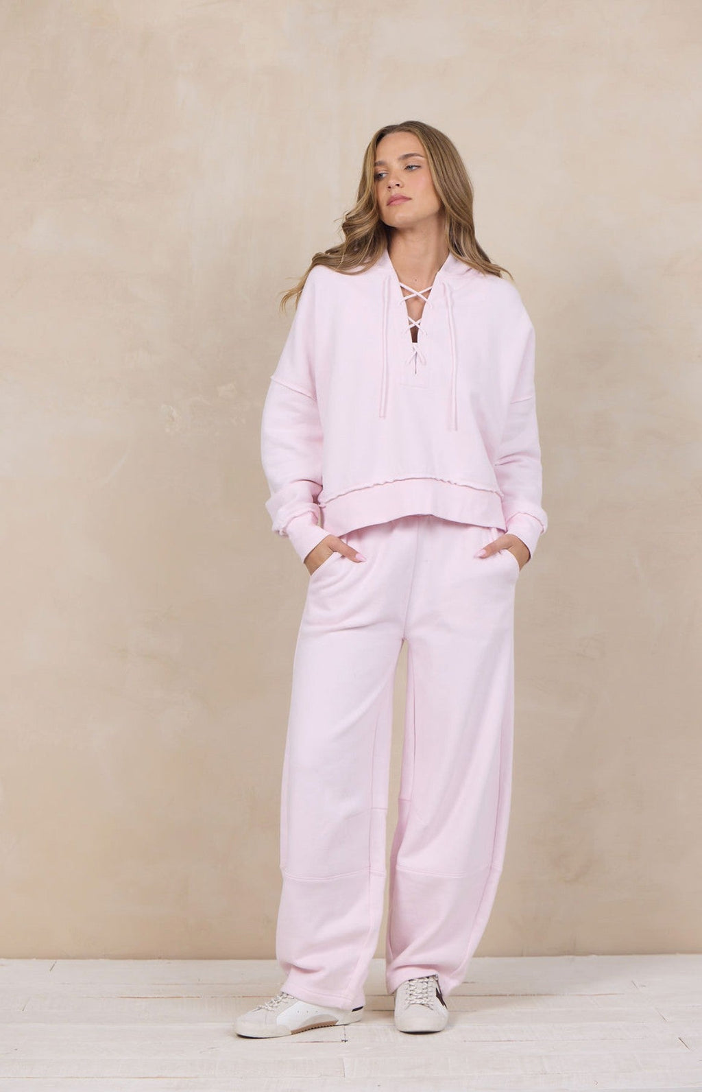 Soft Surf Wash Lace Up Hoodie