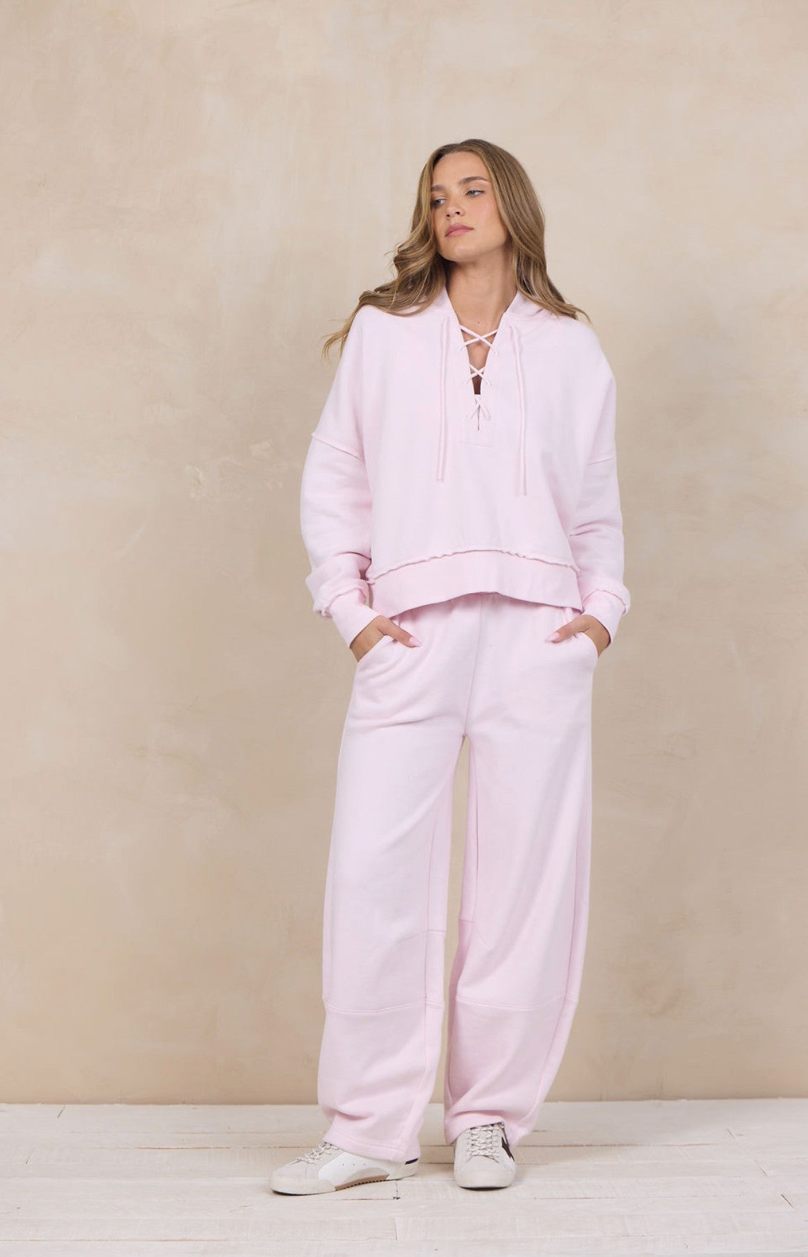 Soft Surf Wash Lace Up Hoodie