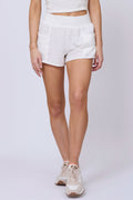 Washed White Gauze Shorts