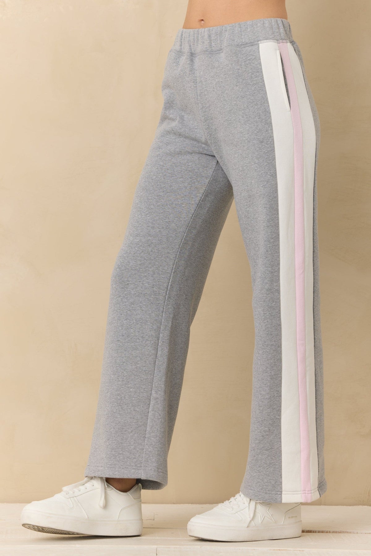 Vintage Fleece Colorblock Wide Leg Pants