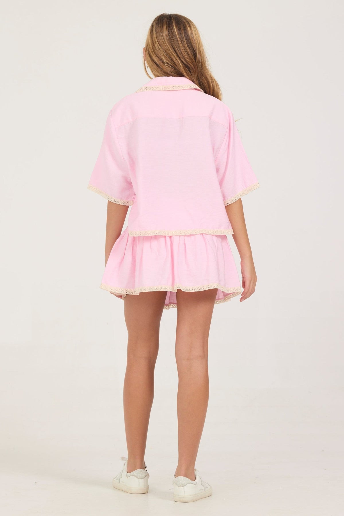 Kids Cherry Blossom Button-Up Top