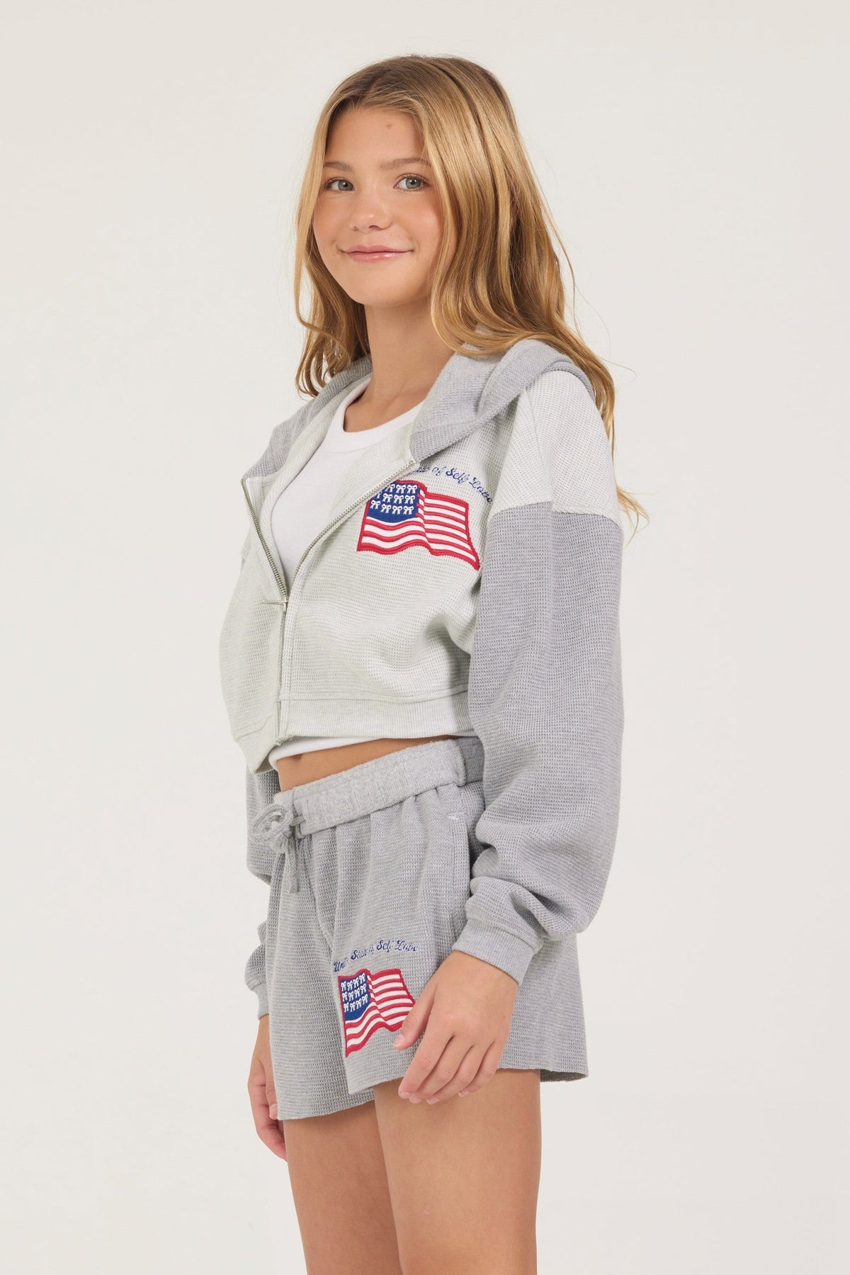 Kids United States of Self Love Thermal Zip Hoodie