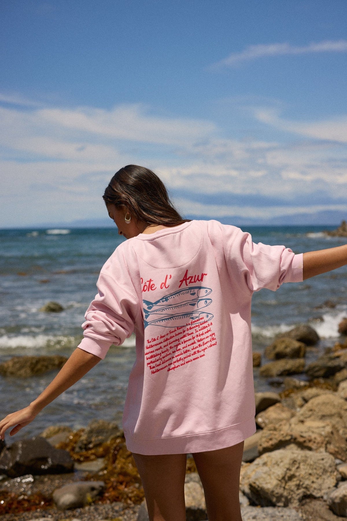3 Fish Garment Dye Crewneck - Paradise Pink