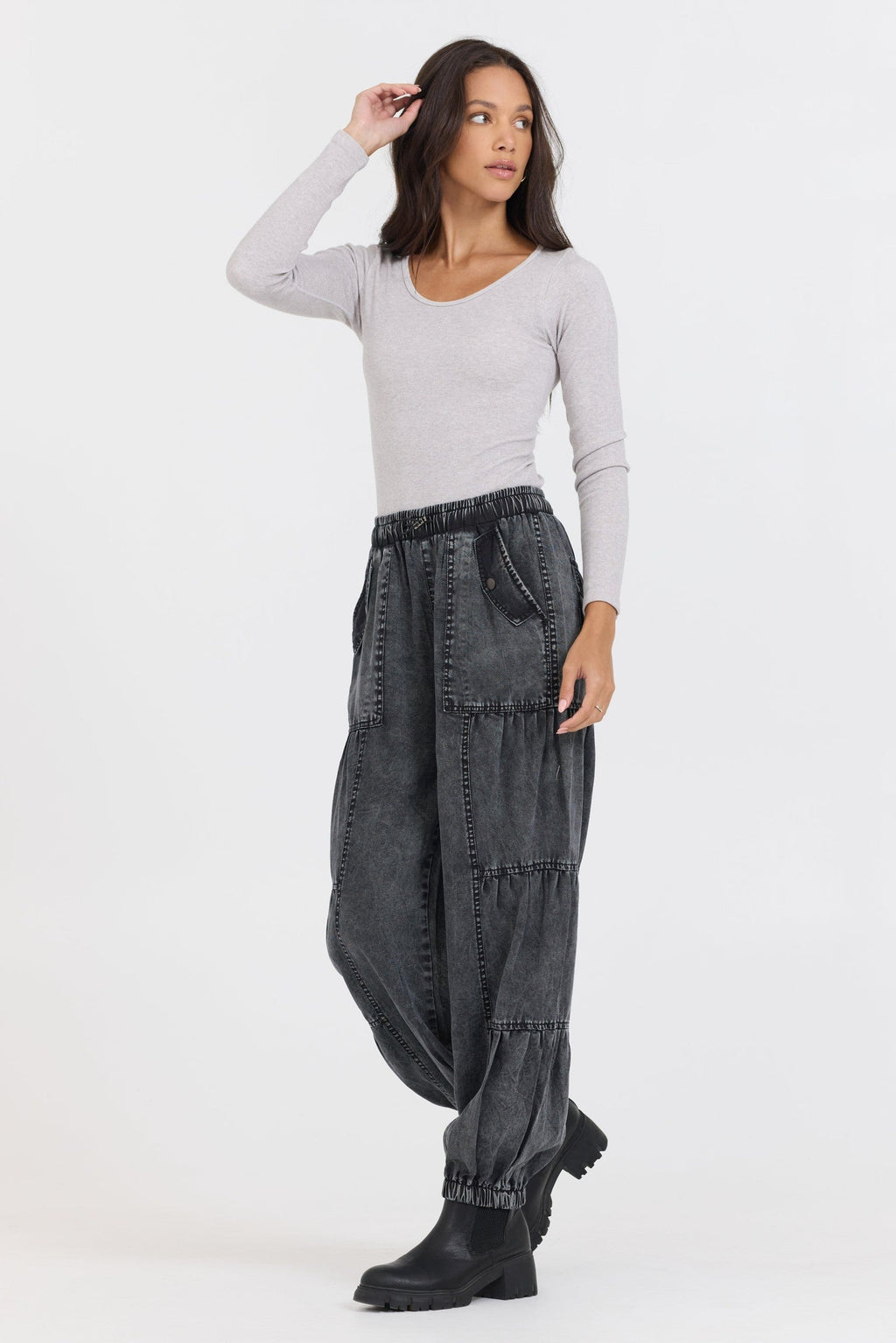 Heather Grey Seamless Long Sleeve Tee
