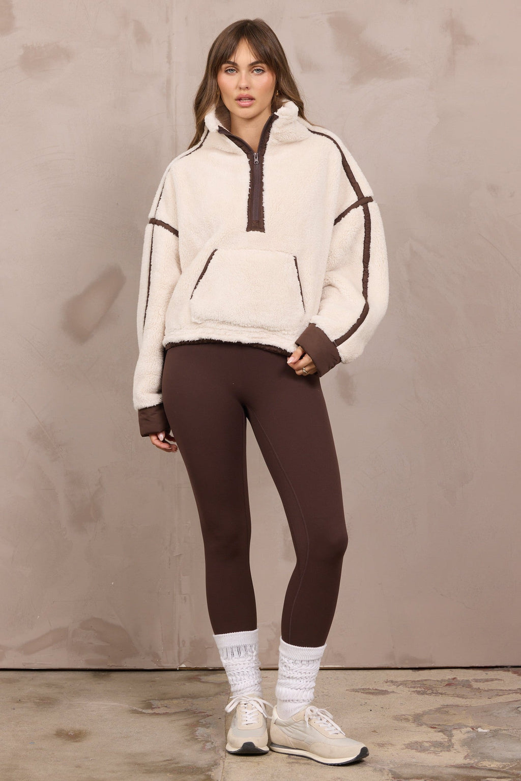 Sherpa Quarter Zip w/ Contrast Binding