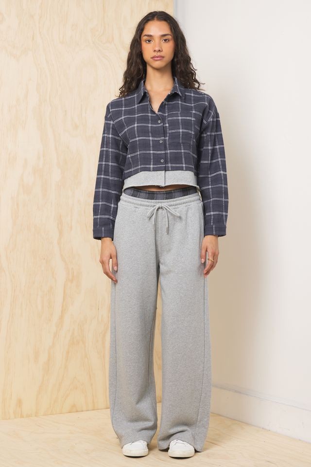 Flannel Shirt w/ French Terry Hem