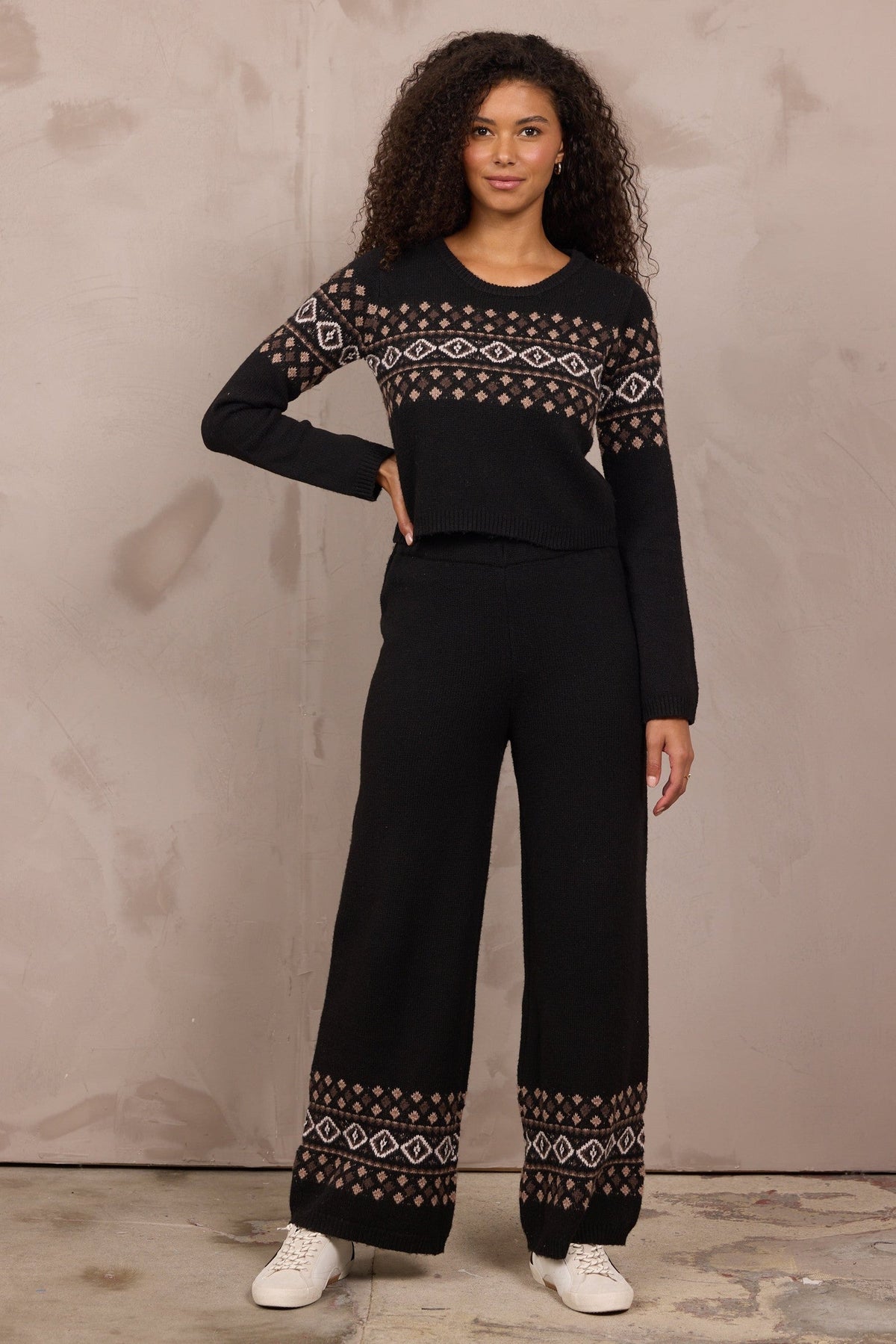 Fair Isle Wide Leg Pant