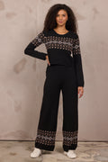 Fair Isle 2-Piece Set in Black