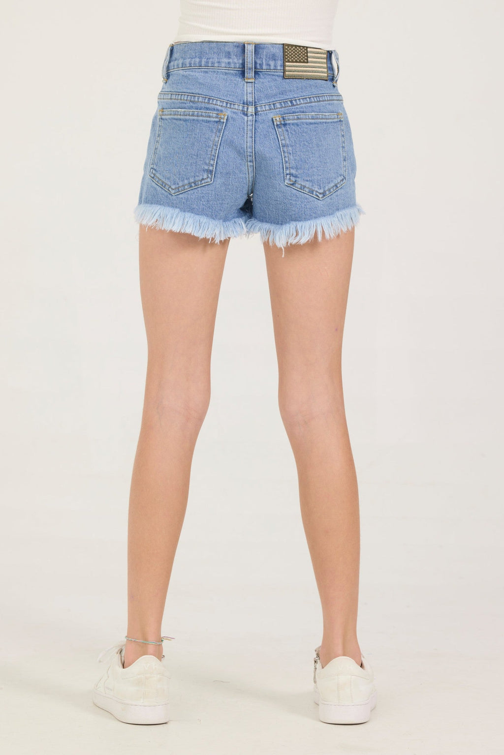 Kids Star Patch Distressed Shorts