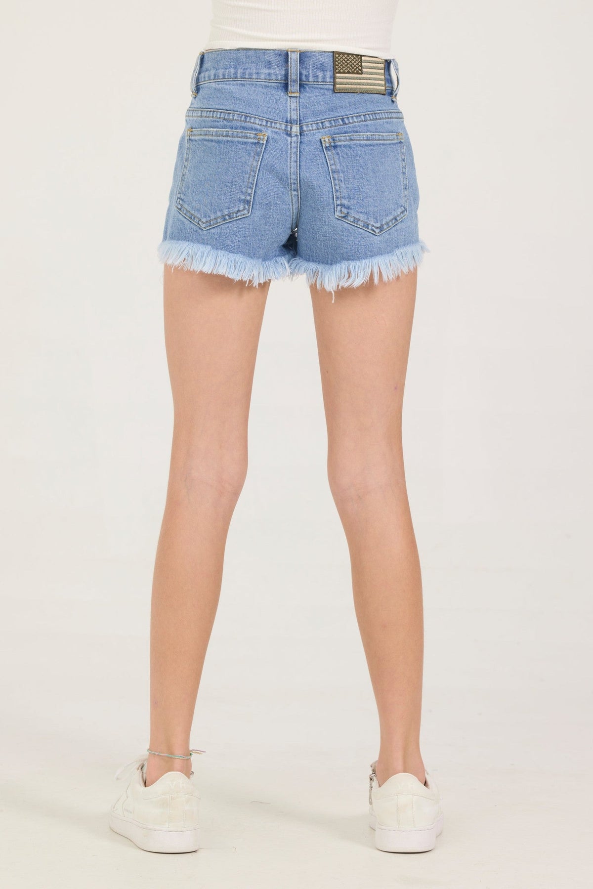 Kids Star Patch Distressed Shorts