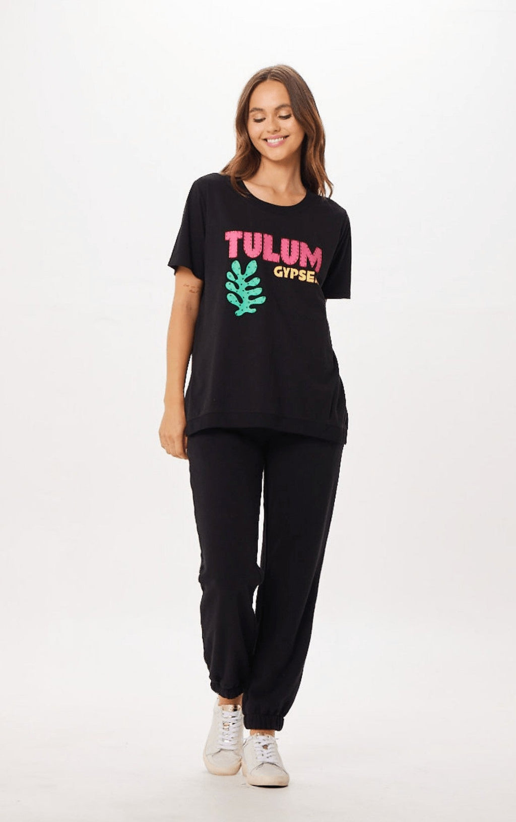 Black Tulum Jet Setter Tee