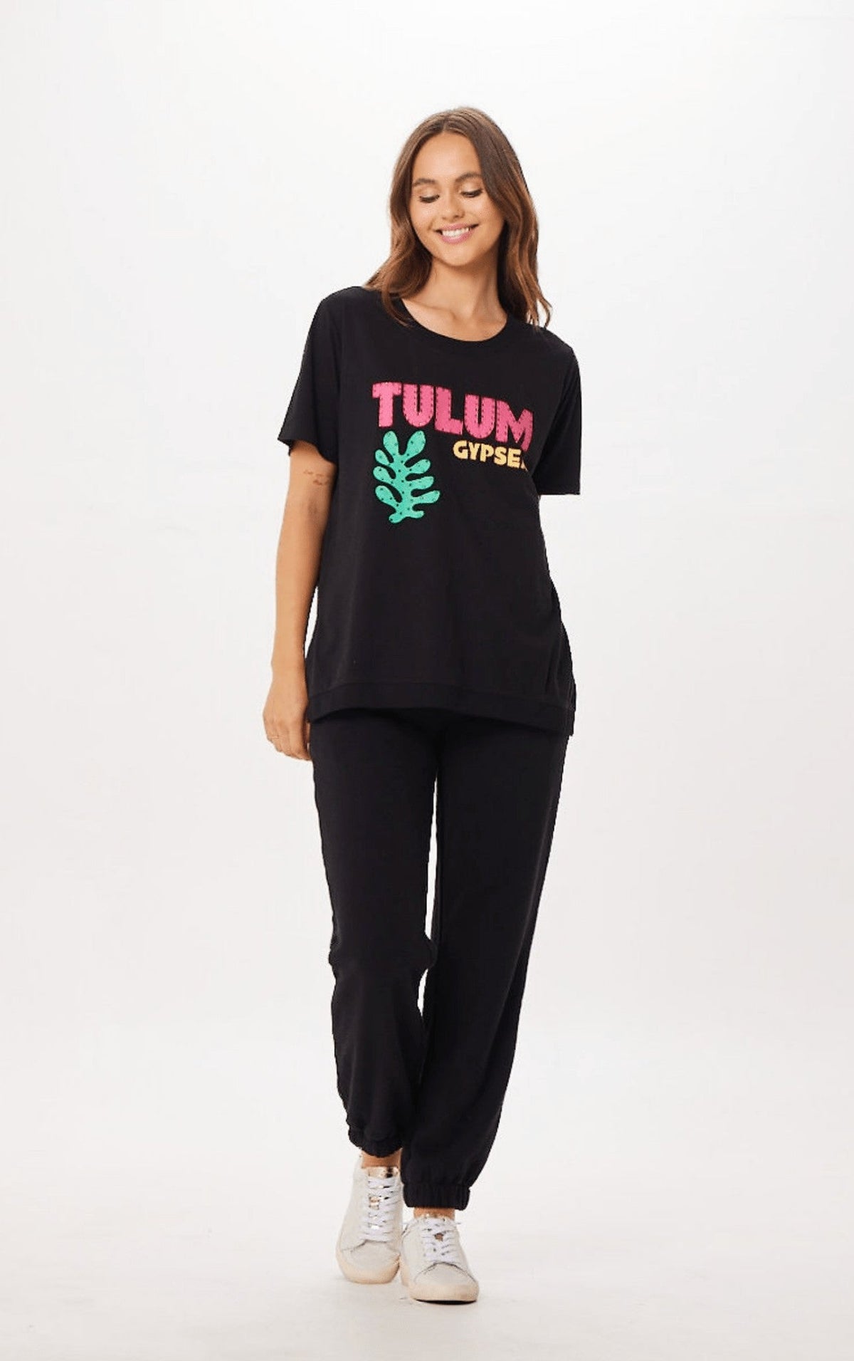 Black Tulum Jet Setter Tee