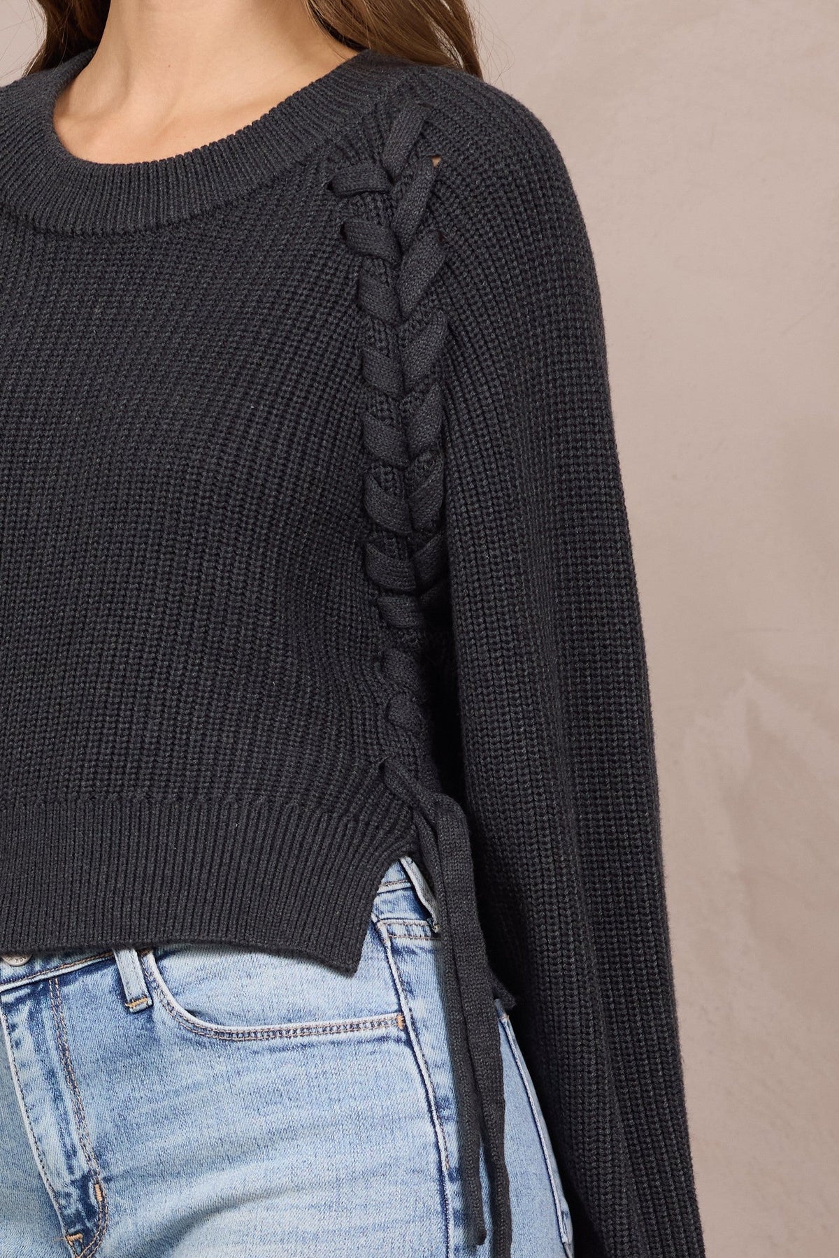 Sweater w/ Braided Detail