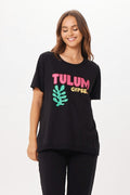 Black Tulum Jet Setter Tee