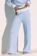 Striped Cloud Fleece Wide Leg Pant