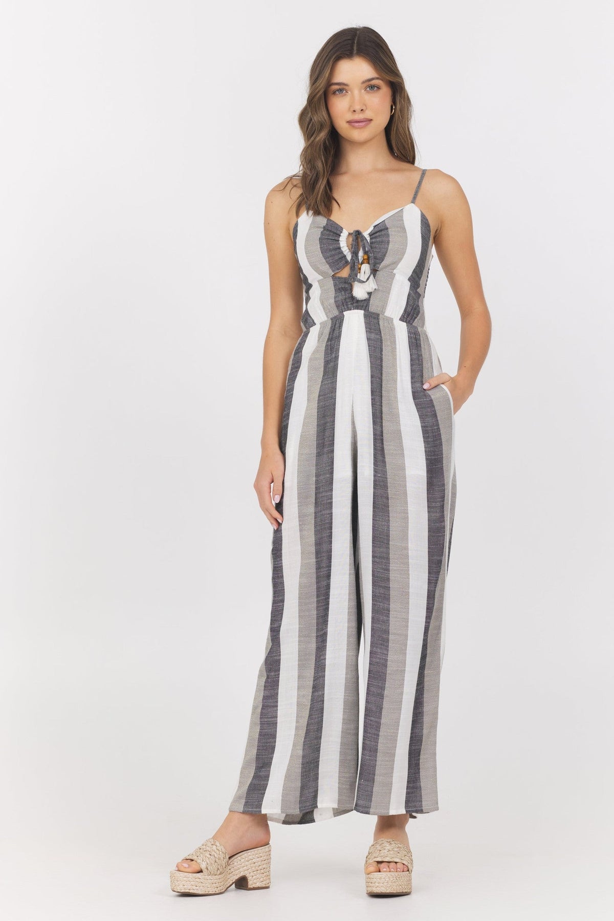 Metallic Stripe Jumpsuit