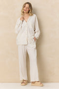 Textured Linen Blend Button Down