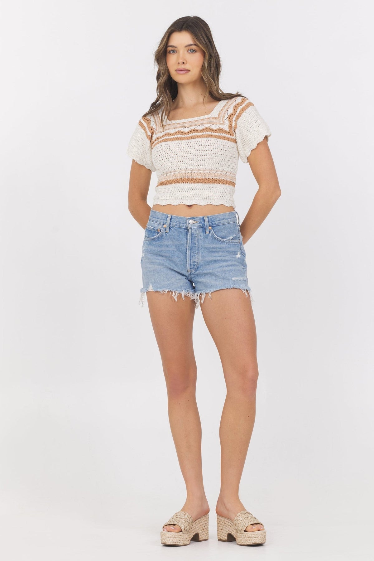 Crochet Short Sleeve Sweater
