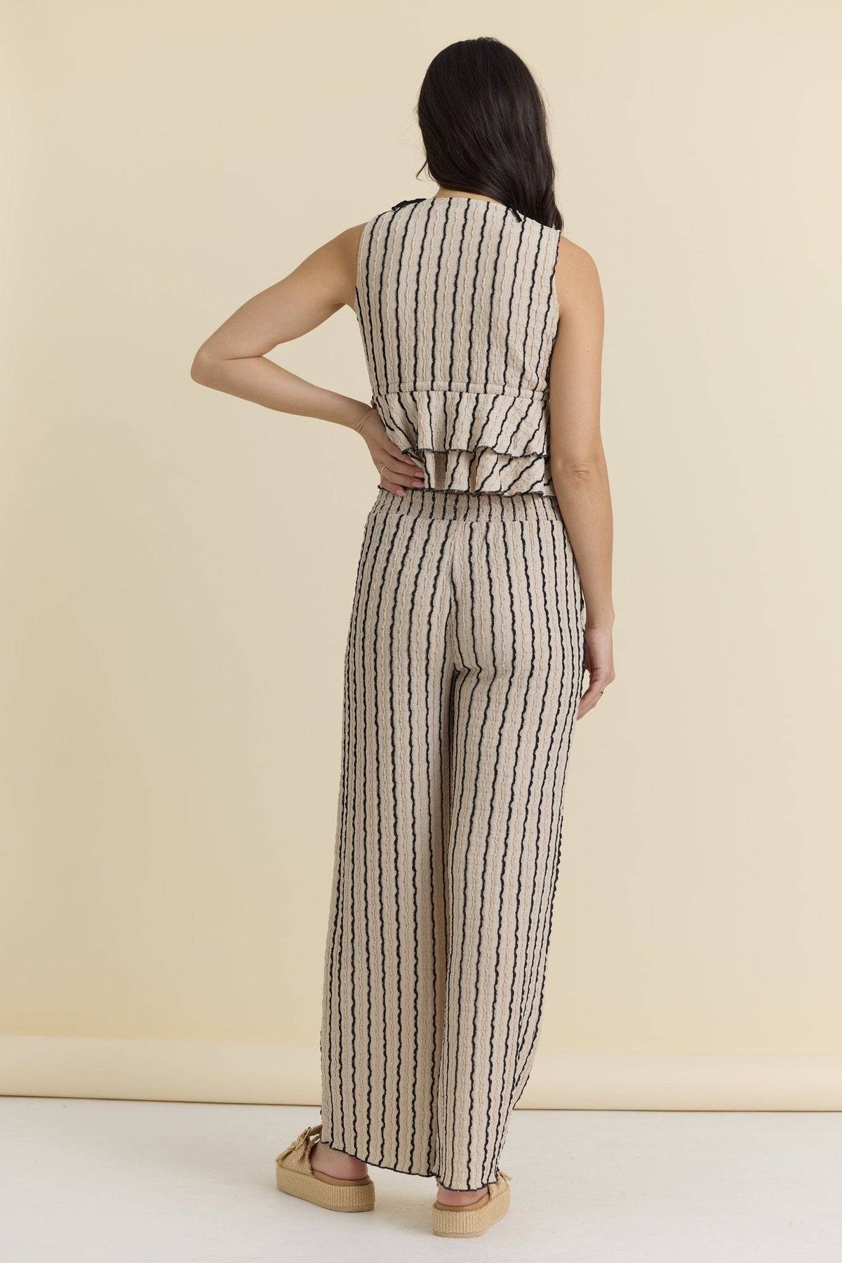 Novelty Knit Wide Leg Pants