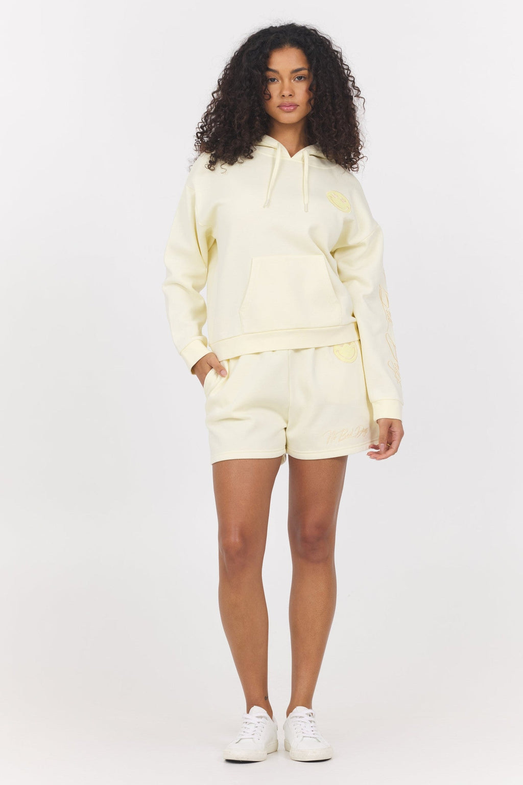 Garment Dye Embroidered Shorts + Hoodie 2-Piece Set