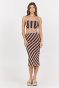 Striped Knit Tank + Skirt 2-Piece Set