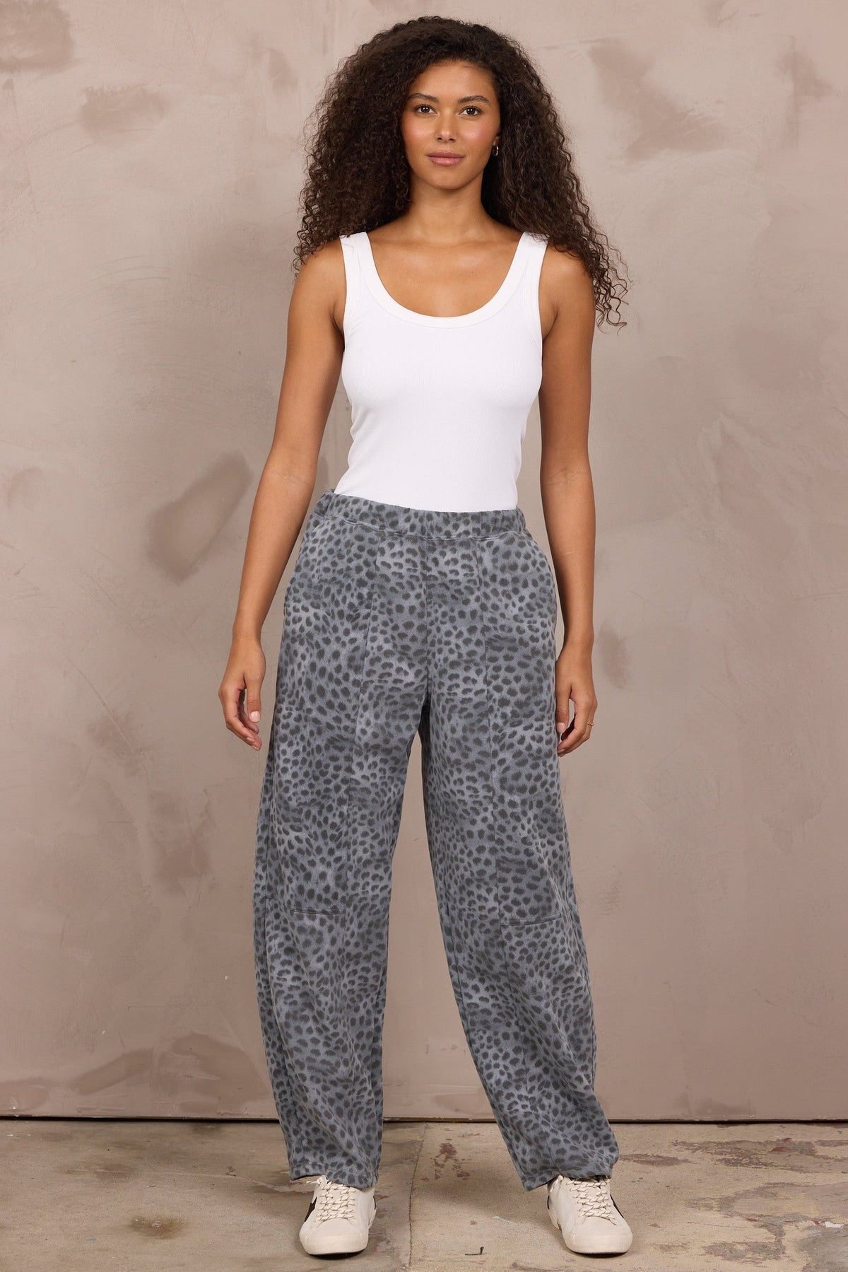 Printed Fleece Barrel Sweatpant