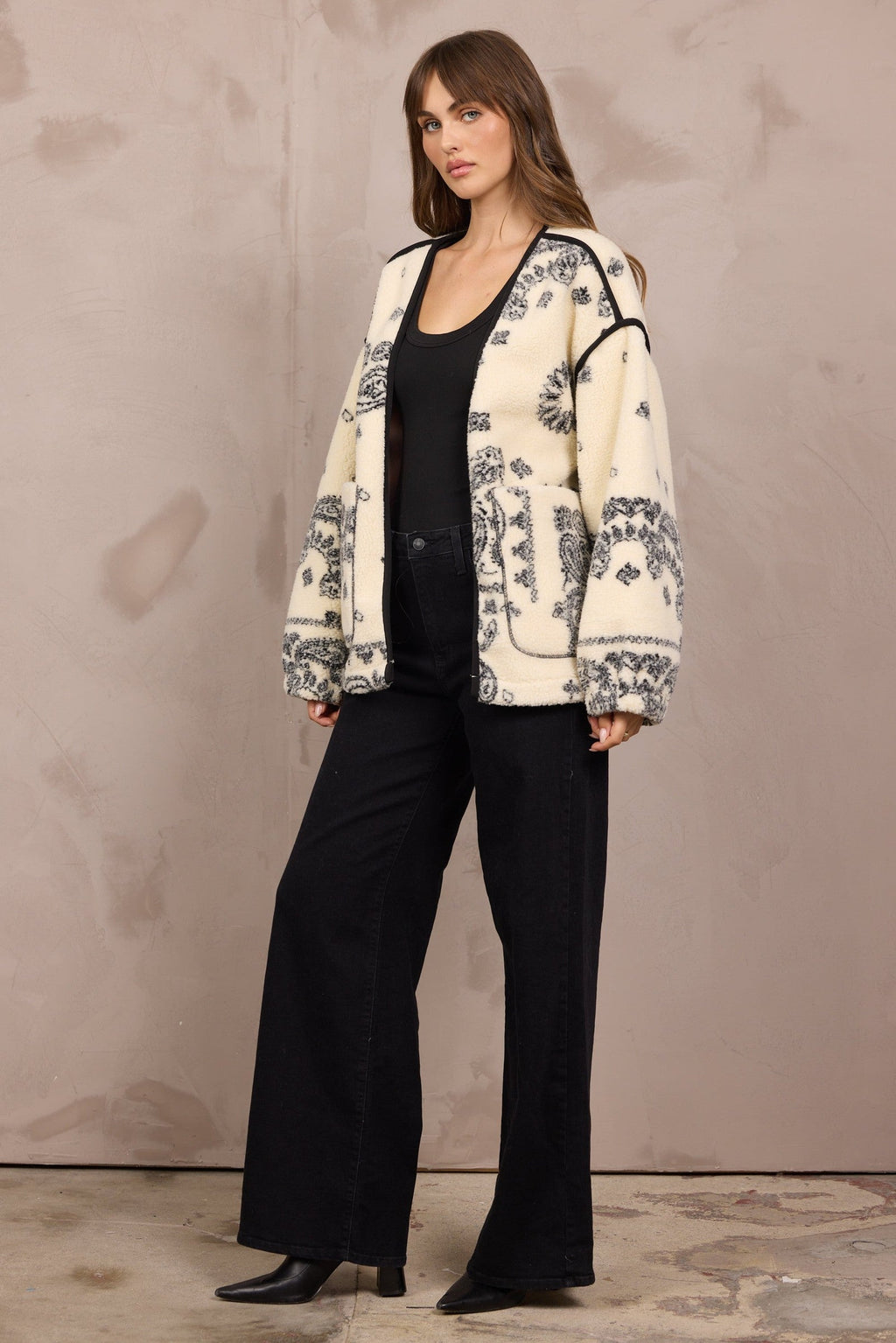Printed Sherpa Jacket