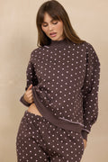 Printed Essential Fleece Mockneck W/ Whipstitch