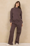 Printed Essential Fleece Mockneck & Pant Set W/ Whipstitch