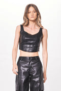 Black Faux Leather Corset