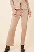Taupe Lettuce Edge Pant