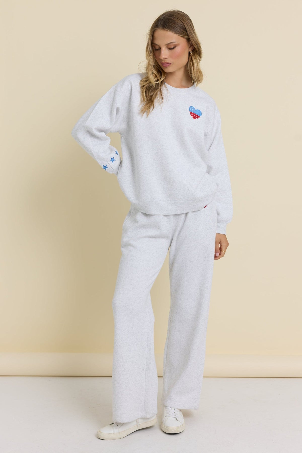 USA Embroidered Wide Leg Pants