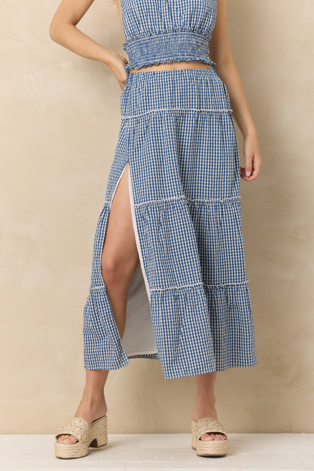 Woven Maxi Skirt with Slit