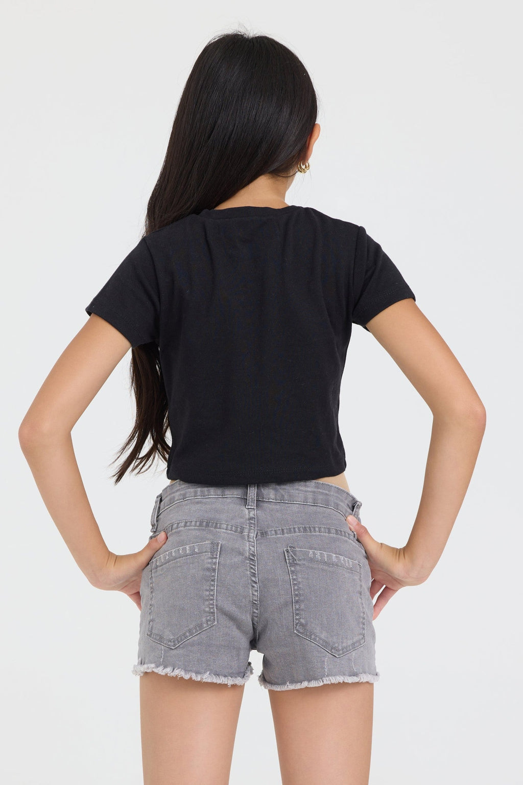 Kids Vintage Grey Fray Short