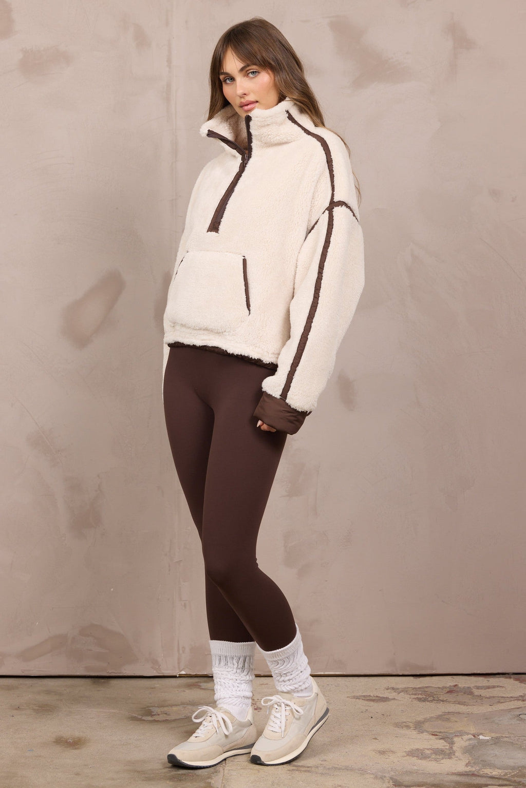 Sherpa Quarter Zip w/ Contrast Binding